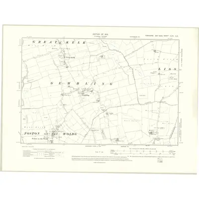 1909 Map of Yorkshire CLXII.SE, 1912 Print