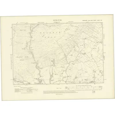 1907 Map of Yorkshire CLXIV.NE, 1910 Print