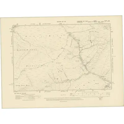 1907 Map of Yorkshire CLXIV.NW, 1911 Print