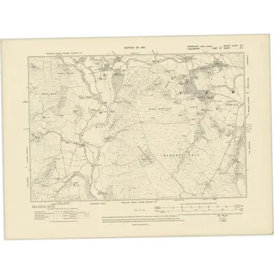 1907 Map of Yorkshire CLXIV.SE, 1911 Print
