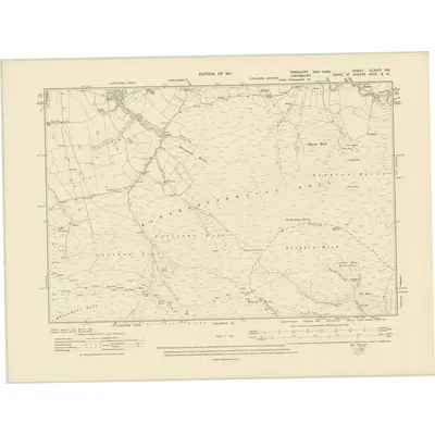 1907 Map of Yorkshire CLXIVw.NE, 1911 Print
