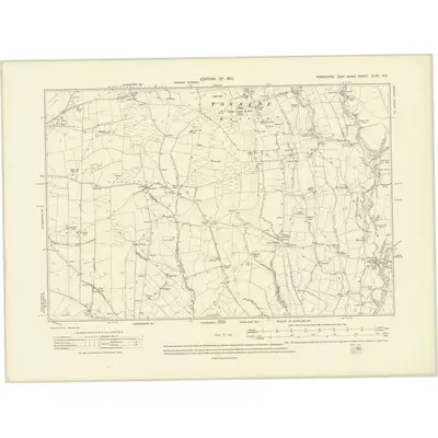 1907 Map of Yorkshire CLXV.NE, 1910 Print