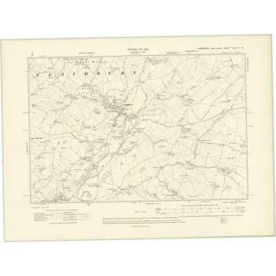 1907 Map of Yorkshire CLXV.NW, 1910 Print