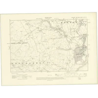 1907 Map of Yorkshire CLXV.SE, 1910 Print
