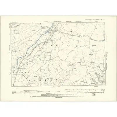 1893 Map of Yorkshire CLXVI.NE, 1896 Print