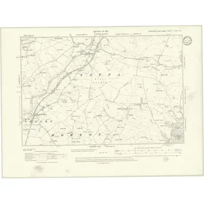 1907 Map of Yorkshire CLXVI.NE, 1910 Print