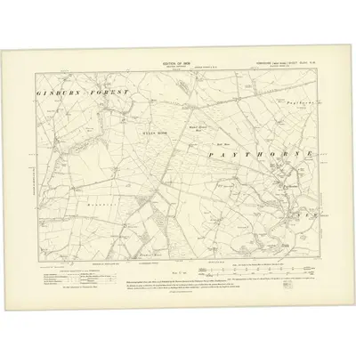 1907 Map of Yorkshire CLXVI.NW, 1909 Print