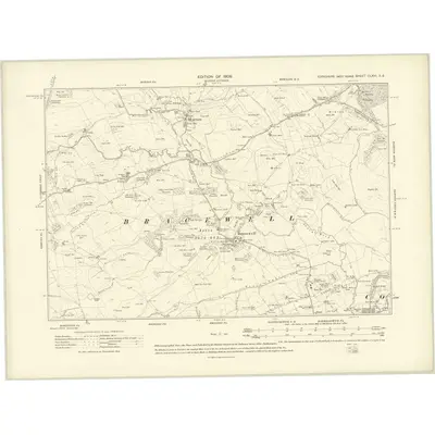 1907 Map of Yorkshire CLXVI.SE, 1909 Print