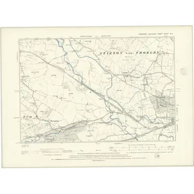 1893 Map of Yorkshire CLXVII.NE, 1896 Print