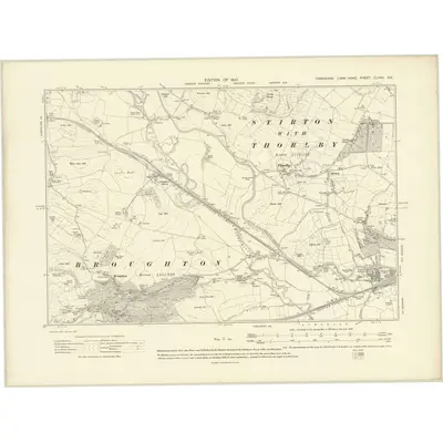 1907 Map of Yorkshire CLXVII.NE, 1910 Print