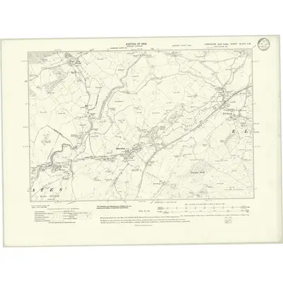 1907 Map of Yorkshire CLXVII.SW, 1909 Print
