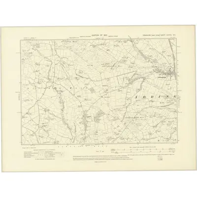 1907 Map of Yorkshire CLXVIII.SE, 1910 Print