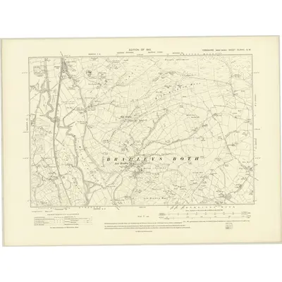1907 Map of Yorkshire CLXVIII.SW, 1910 Print