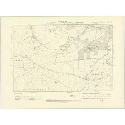 1907 Map of Yorkshire CLXX.NE, 1910 Print
