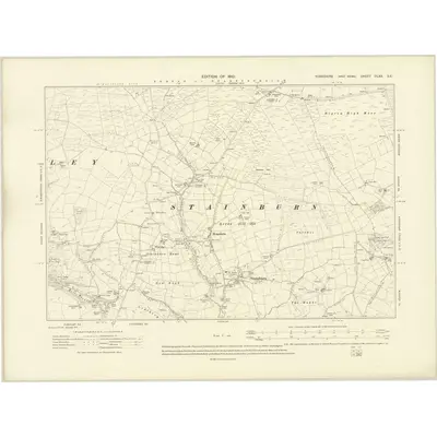 1906 Map of Yorkshire CLXX.SE, 1910 Print