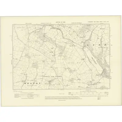 1906 Map of Yorkshire CLXX.SW, 1910 Print