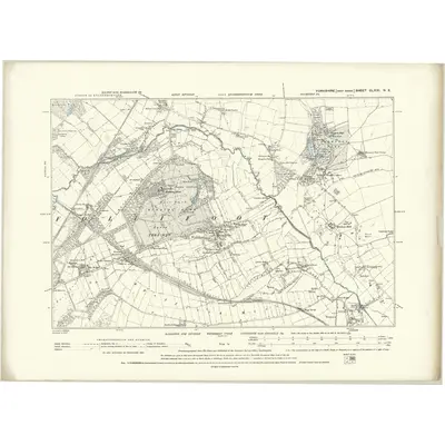 1888 Map of Yorkshire CLXXI.NE, 1894 Print