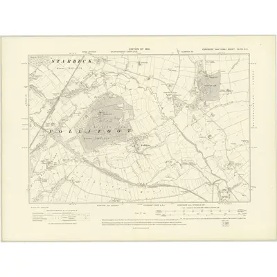 1907 Map of Yorkshire CLXXI.NE, 1910 Print