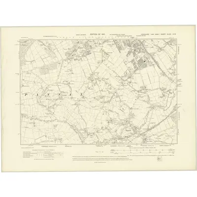 1907 Map of Yorkshire CLXXI.NW, 1910 Print