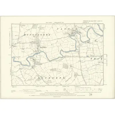 1892 Map of Yorkshire CLXXII.NE, 1895 Print