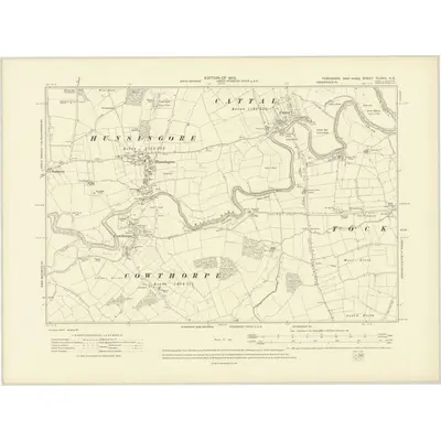 1907 Map of Yorkshire CLXXII.NE, 1910 Print