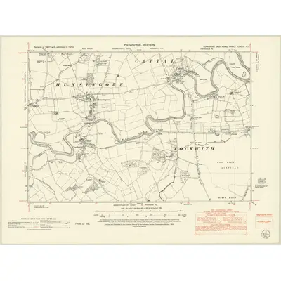 1950 Map of Yorkshire CLXXII.NE, 1952 Print