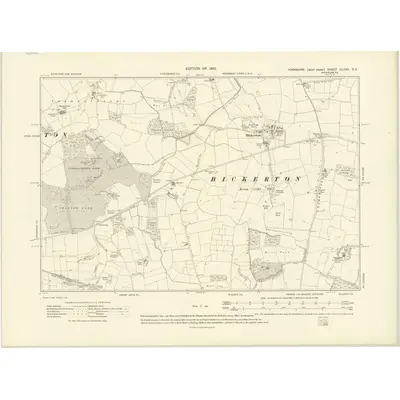 1907 Map of Yorkshire CLXXII.SE, 1910 Print