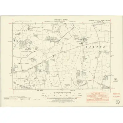 1950 Map of Yorkshire CLXXII.SE, 1952 Print