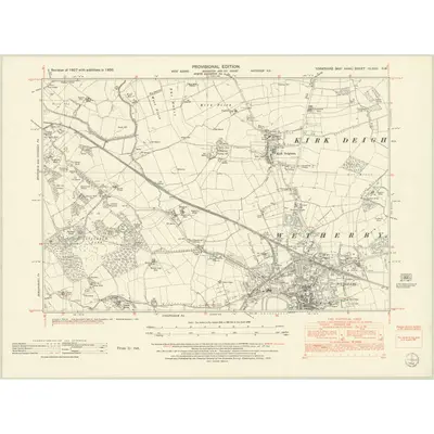 1950 Map of Yorkshire CLXXII.SW, 1952 Print