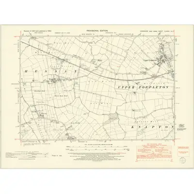 1950 Map of Yorkshire CLXXIII.NE, 1952 Print