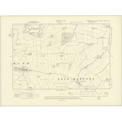 1907 Map of Yorkshire CLXXIII.NW, 1910 Print