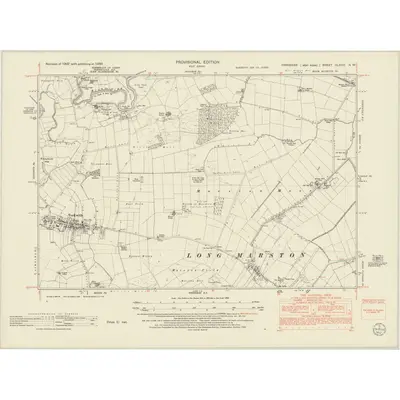 1950 Map of Yorkshire CLXXIII.NW, 1952 Print