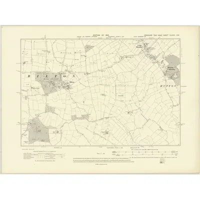 1907 Map of Yorkshire CLXXIII.SW, 1910 Print