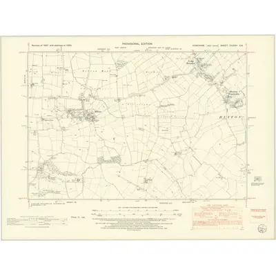 1950 Map of Yorkshire CLXXIII.SW, 1952 Print