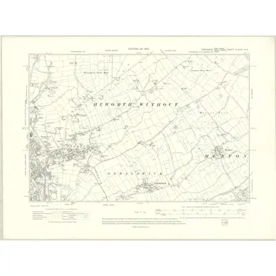 1907 Map of Yorkshire CLXXIV.NE, 1910 Print