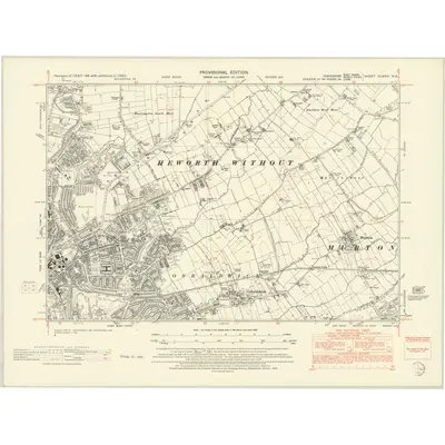 1950 Map of Yorkshire CLXXIV.NE, 1952 Print
