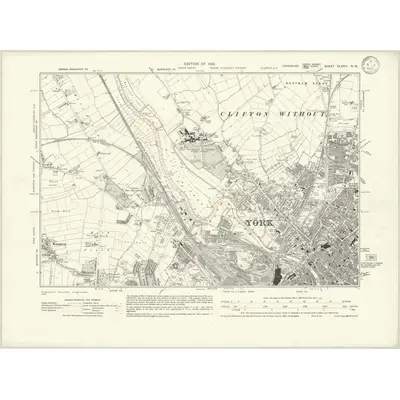 1929 Map of Yorkshire CLXXIV.NW, 1932 Print