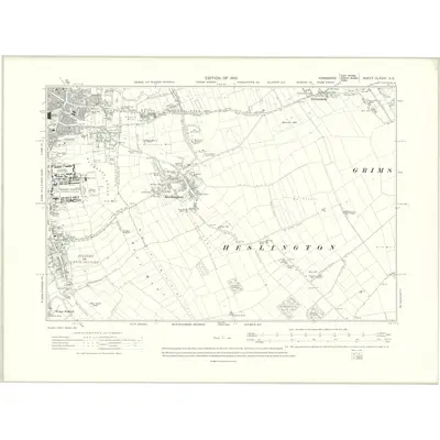 1907 Map of Yorkshire CLXXIV.SE, 1910 Print