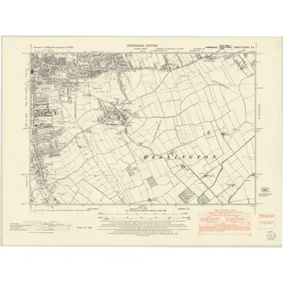 1950 Map of Yorkshire CLXXIV.SE, 1953 Print