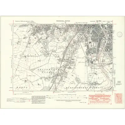 1938 Map of Yorkshire CLXXIV.SW, 1946 Print