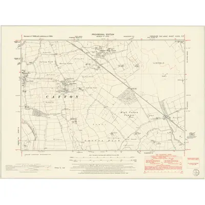 1950 Map of Yorkshire CLXXV.NE, 1953 Print