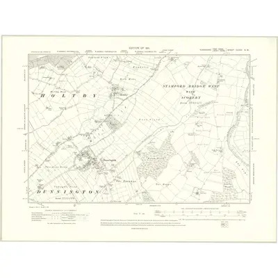 1909 Map of Yorkshire CLXXV.NW, 1911 Print