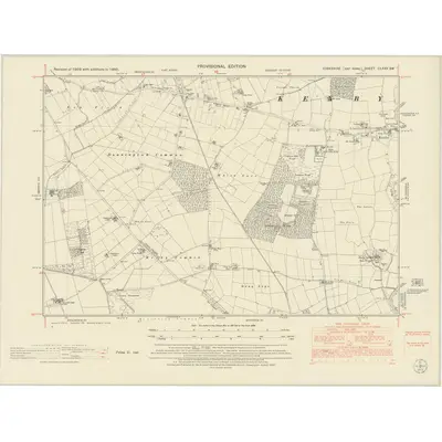 1950 Map of Yorkshire CLXXV.SW, 1953 Print