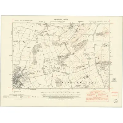 1950 Map of Yorkshire CLXXVI.SE, 1952 Print