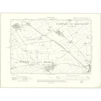 1909 Map of Yorkshire CLXXVI.SW, 1911 Print