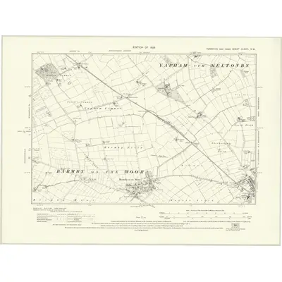 1926 Map of Yorkshire CLXXVI.SW, 1929 Print