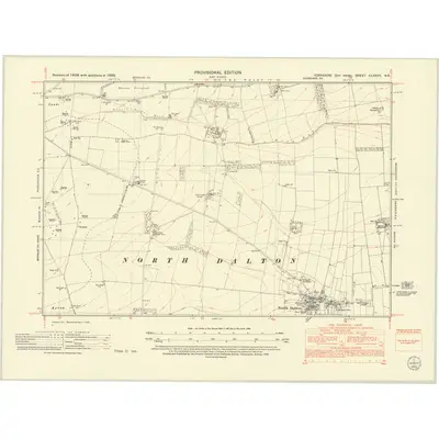 1950 Map of Yorkshire CLXXVII.NE, 1952 Print