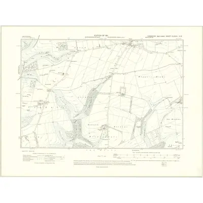 1909 Map of Yorkshire CLXXVII.NW, 1911 Print