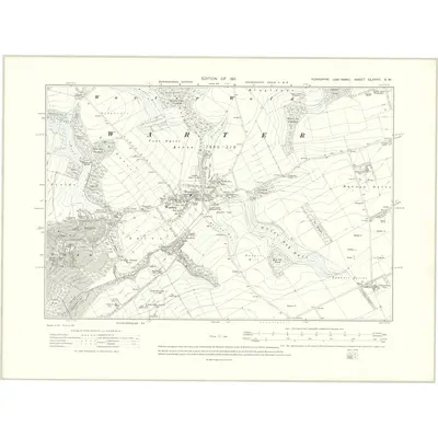 1909 Map of Yorkshire CLXXVII.SW, 1911 Print