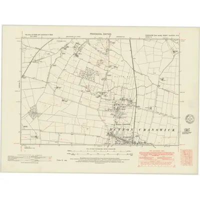 1946 Map of Yorkshire CLXXVIII.NE, 1951 Print